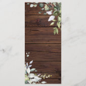 Elegant Greenery Rustic Wood Wedding Menu Menükarte (Rückseite)