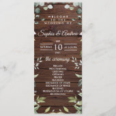 Elegant Greenery Rustic Wood Wedding Programs Programm (Vorderseite)