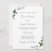 Elegant Greenery | Sage Green Watercolor Hochzeit Einladung (Rückseite)