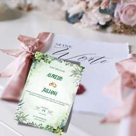 Elegant Greenery Save The Date Card  Einladung