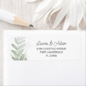 Elegant Greenery & Script Wedding Address Label (Insitu)