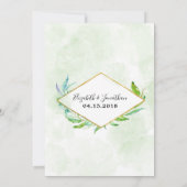 Elegant Greenery Simple Foliage Wedding Einladung (Rückseite)