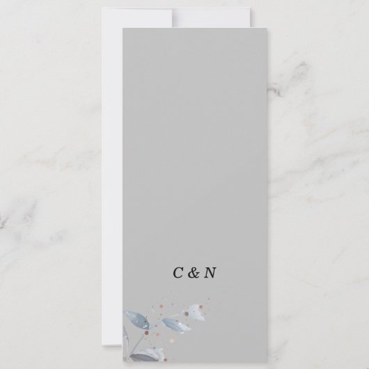 Elegant Greenery Simple Wedding Menu Einladung (Rückseite)