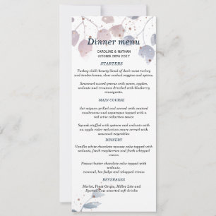Elegant Greenery Simple Wedding Menu Einladung