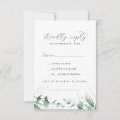 Elegant Greenery Song Request RSVP Card Karte (Vorderseite)