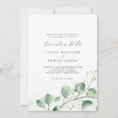 Elegant Greenery Spanish Nuestra Boda Wedding Einladung (Vorderseite)