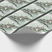 Elegant Greenery Swag with Deer and Eucalyptus Geschenkpapier (Ecke)