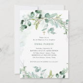 Elegant Greenery | Taufe Einladung (Vorderseite)