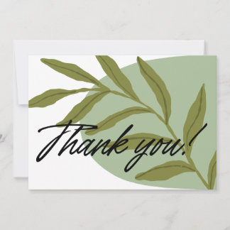 Elegant Greenery Thank You Card | Minimalist Botan Dankeskarte