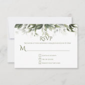 Elegant Greenery UAWG - Hellgrün RSVP Karte (Vorderseite)