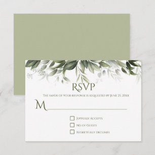 Elegant Greenery UAWG - Hellgrün RSVP Karte