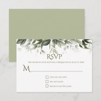 Elegant Greenery UAWG - Hellgrün RSVP Karte
