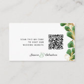Elegant Greenery UAWG Wedding Website QR Code Begleitkarte (Rückseite)