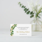 Elegant Greenery UAWG Wedding Website QR Code Begleitkarte (Stehend Vorderseite)