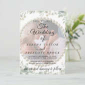 Elegant Greenery Vellum Overlay Einladung zur Hoch (Stehend Vorderseite)