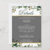 Elegant Greenery Vellum Overlay Einladung zur Hoch (Rückseite)