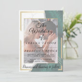 Elegant Greenery Vellum Wedding Einladung (Stehend Vorderseite)