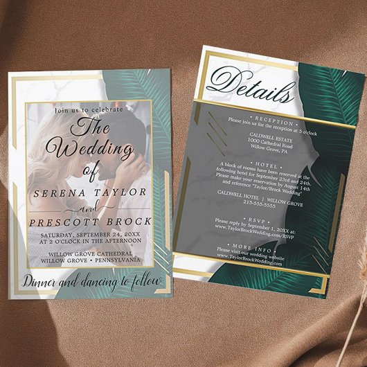 Elegant Greenery Vellum Wedding Einladung