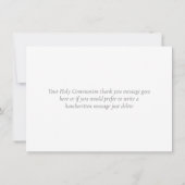 Elegant Greenery Verlasse Heilige Kommunion Vielen Dankeskarte (Rückseite)
