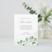 Elegant Greenery Vielen Dank Empfang Card Postkarte (Stehend Vorderseite)