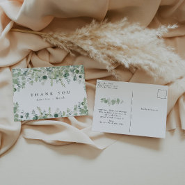 Elegant Greenery Vielen Dank Postcard Postkarte