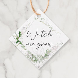 Elegant Greenery Watch me me Grow Baby Shower Tag Geschenkanhänger