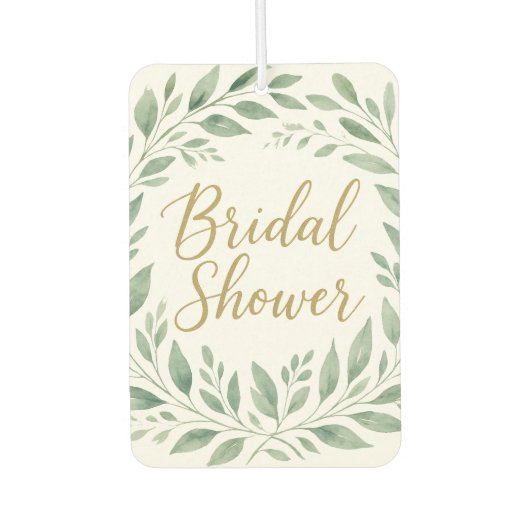 Elegant Greenery Watercolor Boho Bridal Shower Autolufterfrischer (Vorderseite)