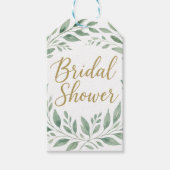 Elegant Greenery Watercolor  Boho Bridal Shower Geschenkanhänger (Vorderseite)
