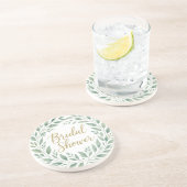 Elegant Greenery Watercolor Boho Bridal Shower Getränkeuntersetzer (Seite)