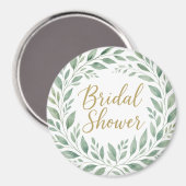 Elegant Greenery Watercolor Boho Bridal Shower Magnet (Vorderseite/Rückseite)
