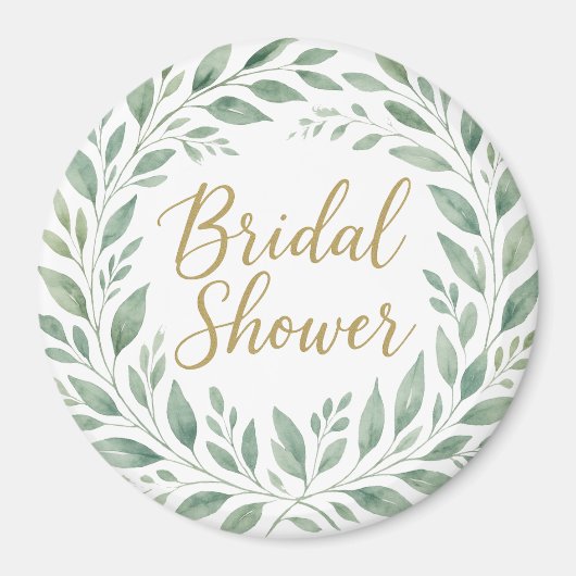 Elegant Greenery Watercolor Boho Bridal Shower Magnet (Vorne)