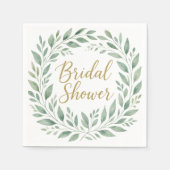 Elegant Greenery Watercolor Boho Bridal Shower Serviette (Vorderseite)