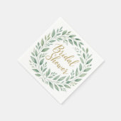 Elegant Greenery Watercolor Boho Bridal Shower Serviette (Ecke)