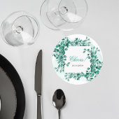 Elegant Greenery Wedding Coaster Runder Pappuntersetzer