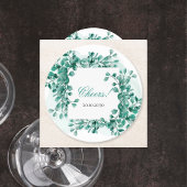 Elegant Greenery Wedding Coaster Runder Pappuntersetzer