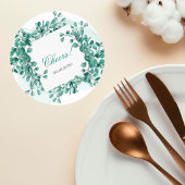 Elegant Greenery Wedding Coaster Runder Pappuntersetzer