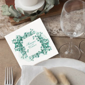 Elegant Greenery Wedding Cocktail Napkin Serviette