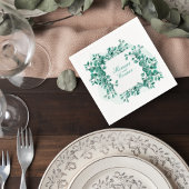 Elegant Greenery Wedding Cocktail Napkin Serviette