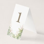 Elegant Greenery Wedding Gold Text (Rückseite)