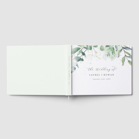 Elegant Greenery Wedding Guest Book Gästebuch (Voll)