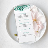 Elegant Greenery Wedding Menu Card Menükarte