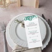 Elegant Greenery Wedding Menu Card Menükarte