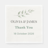 Elegant Greenery Wedding Napkins Serviette (Vorderseite)