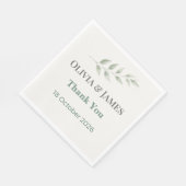 Elegant Greenery Wedding Napkins Serviette (Ecke)