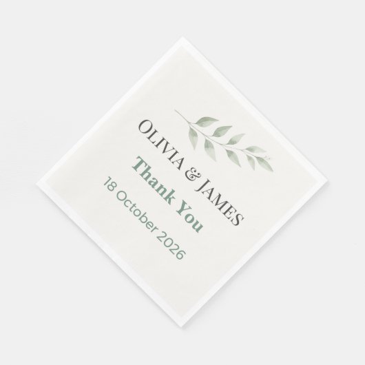 Elegant Greenery Wedding Napkins Serviette (Ecke)