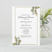 Elegant Greenery Wedding Rehearsal Einladung (Stehend Vorderseite)