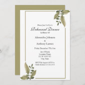 Elegant Greenery Wedding Rehearsal Einladung (Vorne/Hinten)