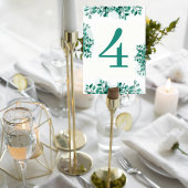 Elegant Greenery Wedding Table Number Card Tischnummer