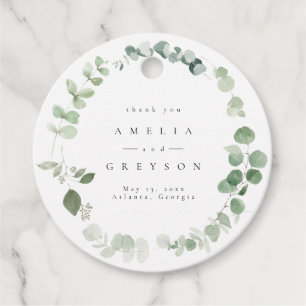 Elegant Greenery Wedding Vielen Dank Geschenkanhänger