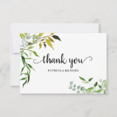 Elegant Greenery Wedding Vielen Dank RSVP Karte (Vorderseite)